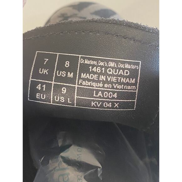 DR MARTENS 1461 OXFORD SHOE LEATHER SUEDE BLACK PUNK ANIMAL STUD QUAD PLATFORM - Picture 4 of 12